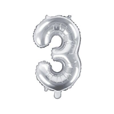 PartyDeco Modèle 3 Argent - Ballon de Fête - Publicité PartyDeco Modèle 3 Argent - Ballon de Fête - Publicité