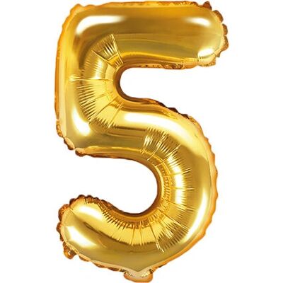 PartyDeco Malli FB10M-5-019 Kultainen Numerolippu 5 Ilmapallo - Juhlatarvikkeet PartyDeco Malli FB10M-5-019 Kultainen Numerolippu 5 Ilmapallo - Juhlatarvikkeet