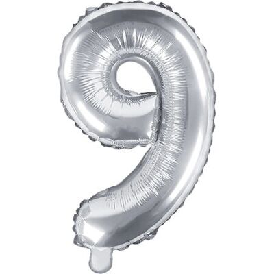 PartyDeco FB10M-9-018 Hopeinen 9 Pallo - Juhlakoristeet PartyDeco FB10M-9-018 Hopeinen 9 Pallo - Juhlakoristeet