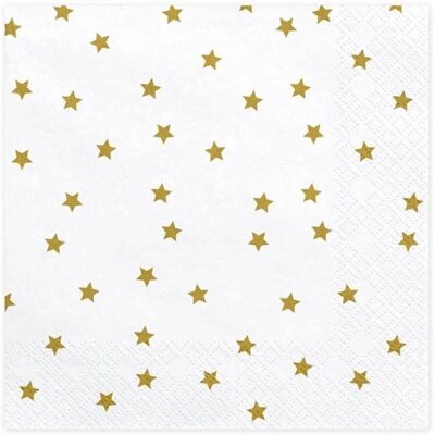 Pricenet Goldene Stern Servietten - 33x33cm - 20 Stück Pricenet Goldene Stern Servietten - 33x33cm - 20 Stück