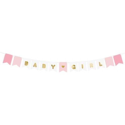 PartyDeco GRL60 Bannière Baby Shower Rose - Décoration de Fête - Publicité PartyDeco GRL60 Bannière Baby Shower Rose - Décoration de Fête - Publicité