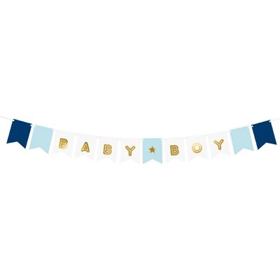 PartyDeco Baby Shower Banner - Blaue Dekoration PartyDeco Baby Shower Banner - Blaue Dekoration