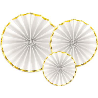 PartyDeco RPK19-008-KARTON décoration de fête - Rosaces blanches, 3 pcs. Publicité PartyDeco RPK19-008-KARTON décoration de fête - Rosaces blanches, 3 pcs. Publicité