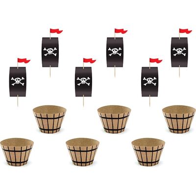 Jadeo Pirate cupcake set - 20cm - Baking mould Jadeo Pirate cupcake set - 20cm - Baking mould