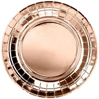 Pricenet Runde Papierplatten - Roségold - 18cm Pricenet Runde Papierplatten - Roségold - 18cm
