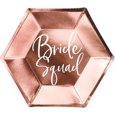 PartyDeco TPP21-019R-KARTON Rose Gold Bride Squad Disposable Plate - Dish PartyDeco TPP21-019R-KARTON Rose Gold Bride Squad Disposable Plate - Dish