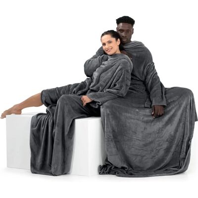 DecoKing Sleeve blanket Lazy - Microfiber TV Blanket Charcoal 150x180 cm DecoKing Sleeve blanket Lazy - Microfiber TV Blanket Charcoal 150x180 cm