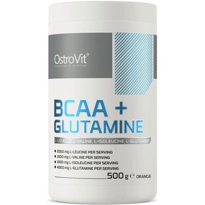 Ostrovit BCAA + Glutamina Pomarańczowa - Suplement na Wytrzymałość i Spalanie Tłuszczu Ostrovit BCAA + Glutamina Pomarańczowa - Suplement na Wytrzymałość i Spalanie Tłuszczu