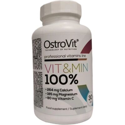 OstroVit Vit&Min 100% - 30 comprimés - Multivitamines - Publicité OstroVit Vit&Min 100% - 30 comprimés - Multivitamines - Publicité