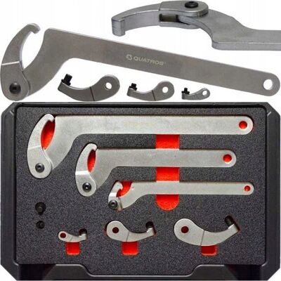 Zestaw 8 kluczy w kształcie C QUATROS - 35-120mm Zestaw 8 kluczy w kształcie C QUATROS - 35-120mm