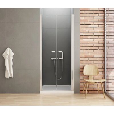 Porte de Douche Double Pivotante 80x195cm Transparente - Porte de Douche - Publicité Porte de Douche Double Pivotante 80x195cm Transparente - Porte de Douche - Publicité