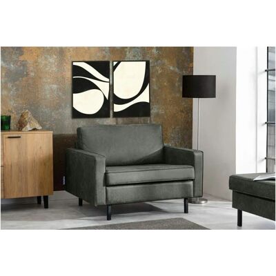 KONSIMO Dunkelgrauer Leder-Mikrofaser Sessel - Loft-Stil KONSIMO Dunkelgrauer Leder-Mikrofaser Sessel - Loft-Stil