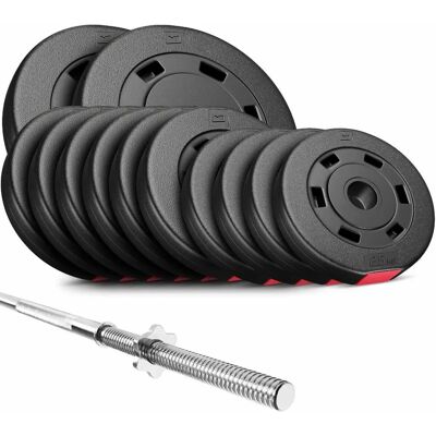 Ensemble de Poids Hop-Sport 167 cm - 69kg, Noir - Publicité Ensemble de Poids Hop-Sport 167 cm - 69kg, Noir - Publicité