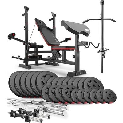 Hop-Sport - HS-1075 - 117,5 kg - Zestaw obciążeń z ławką Hop-Sport - HS-1075 - 117,5 kg - Zestaw obciążeń z ławką