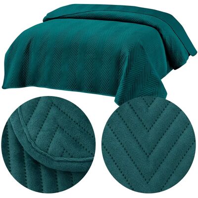 Scandishop - ARROW VELVET - Turkusowy - 220x240 - Prześcieradło na łóżko Scandishop - ARROW VELVET - Turkusowy - 220x240 - Prześcieradło na łóżko