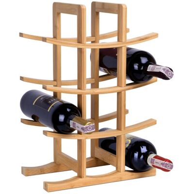 Gockowiak Support à vin en bambou - Naturel, Compact, 12 Bouteilles - Publicité Gockowiak Support à vin en bambou - Naturel, Compact, 12 Bouteilles - Publicité