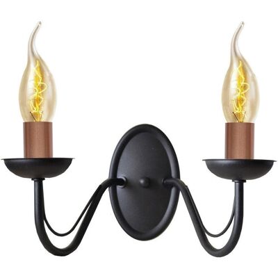 Helam Malbo Candle Wall Lamp Black Copper - Wall Lamp Helam Malbo Candle Wall Lamp Black Copper - Wall Lamp
