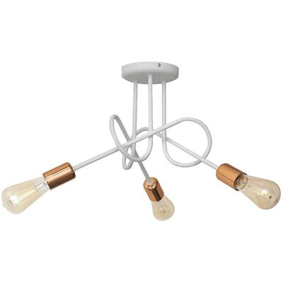 Netlighting Oxford Multi Arm Semi Flush Ceiling Light White Copper - Ceiling Light Netlighting Oxford Multi Arm Semi Flush Ceiling Light White Copper - Ceiling Light