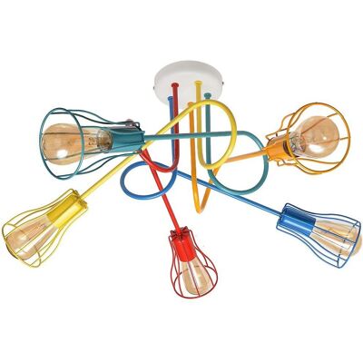 Netlighting Oxford Multi Arm Semi Flush Ceiling Light - Multi-Coloured - 64cm - Ceiling Light Netlighting Oxford Multi Arm Semi Flush Ceiling Light - Multi-Coloured - 64cm - Ceiling Light