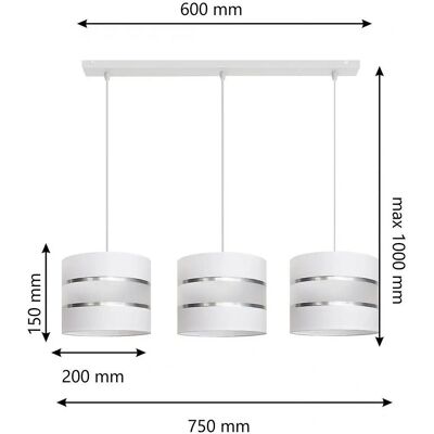 Netlighting Helen White Silver Pendant Ceiling Light - Pendant Ceiling Light Netlighting Helen White Silver Pendant Ceiling Light - Pendant Ceiling Light