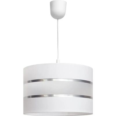Netlighting Helen Cylindrical Pendant Ceiling Light - White Silver Netlighting Helen Cylindrical Pendant Ceiling Light - White Silver
