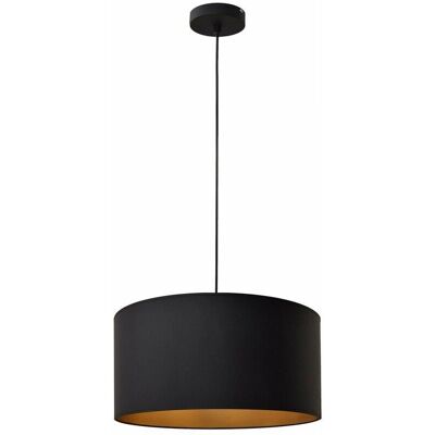 Netlighting Alba Cylindrical Pendant Ceiling Light - Black, Gold, 40cm Netlighting Alba Cylindrical Pendant Ceiling Light - Black, Gold, 40cm