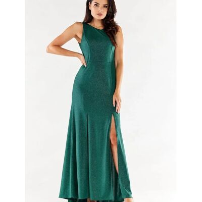 Awama Modell 174384 Grünes Kleid - Maxikleid ohne Ärmel Awama Modell 174384 Grünes Kleid - Maxikleid ohne Ärmel