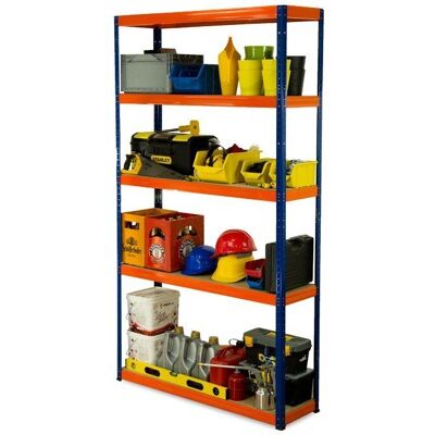 Helios HBN_213X100X35_5_175 - 5 półek - 175 kg na półkę - czarno-niebieska proszkowa Powłoka Regał Helios HBN_213X100X35_5_175 - 5 półek - 175 kg na półkę - czarno-niebieska proszkowa Powłoka Regał