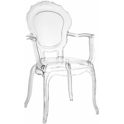 Fernity Silla Transparente Queen Arm - Estilo Luis XVI Fernity Silla Transparente Queen Arm - Estilo Luis XVI