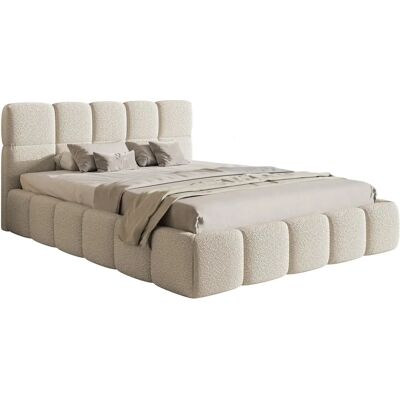 Selsey Bett mit Polsterrahmen, Hellbeige Bouclé - Bett Selsey Bett mit Polsterrahmen, Hellbeige Bouclé - Bett