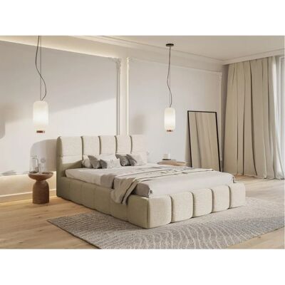 Lit Selsey avec Cadre Rembourré, Chenille-Bezug en Beige Clair, 160 cm - Lit - Publicité Lit Selsey avec Cadre Rembourré, Chenille-Bezug en Beige Clair, 160 cm - Lit - Publicité