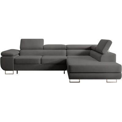 Selsey - Stevil - Dunkelgrau Velours - Rechtsseitig - Sofa bed Selsey - Stevil - Dunkelgrau Velours - Rechtsseitig - Sofa bed