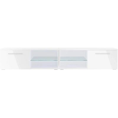 SELSEY - Tenus - Vit Glans - 200 cm - TV Console SELSEY - Tenus - Vit Glans - 200 cm - TV Console