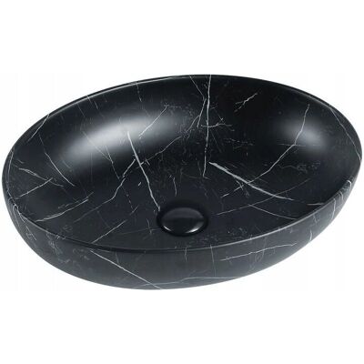 Global lavabo cerámico sobre encimera 52x39,5x13 cm negro - Lavabo Global lavabo cerámico sobre encimera 52x39,5x13 cm negro - Lavabo