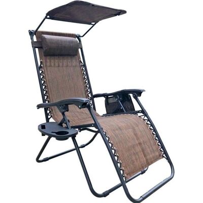 Saska Garden - Chaise-longue pliable avec auvent - chaise longue de jardin - Publicité Saska Garden - Chaise-longue pliable avec auvent - chaise longue de jardin - Publicité