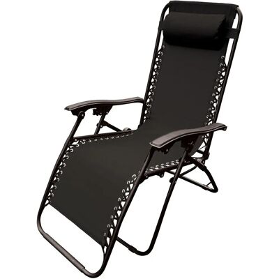 Enero Czarny leżak ogrodowy - 175x65x110 cm - Stal Enero Czarny leżak ogrodowy - 175x65x110 cm - Stal