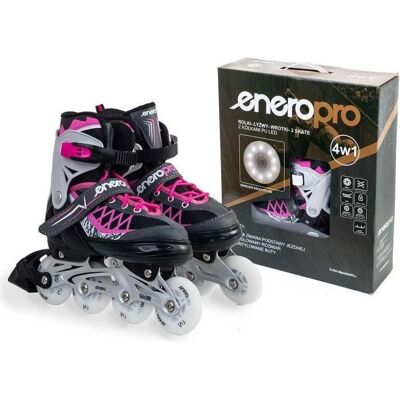 ENERO - 4W1 ENERO PRO LED - Pink-Grau - 38-41 - Skates ENERO - 4W1 ENERO PRO LED - Pink-Grau - 38-41 - Skates