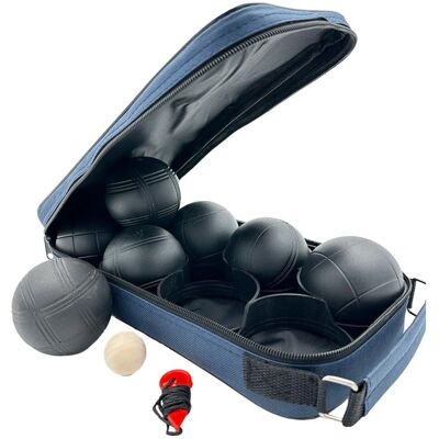 Enero Schwarzer Stahl Boule-Set - 8 Kugeln - Tragbar Enero Schwarzer Stahl Boule-Set - 8 Kugeln - Tragbar