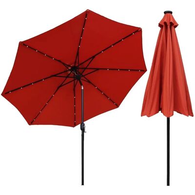 SASKA GARDEN Parasol 300x245cm terracotta avec éclairage - Panneau solaire - Publicité SASKA GARDEN Parasol 300x245cm terracotta avec éclairage - Panneau solaire - Publicité