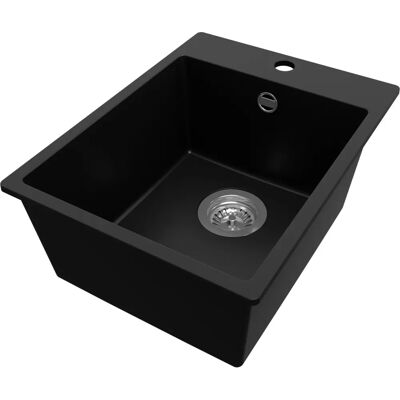 Évier de cuisine noir 40x50cm - Design moderne minimaliste - Publicité Évier de cuisine noir 40x50cm - Design moderne minimaliste - Publicité