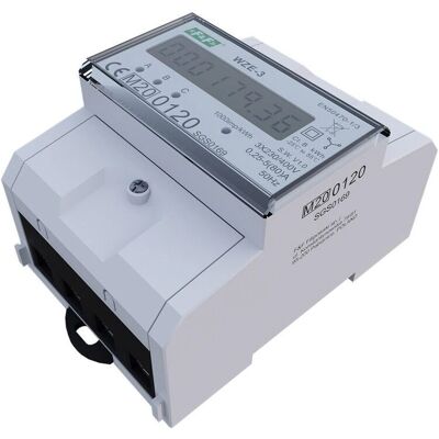 Medidor de energía trifásico F&F Filipowski - MID, LCD, 80A Medidor de energía trifásico F&F Filipowski - MID, LCD, 80A