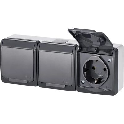 ELEKTRO-PLAST Hermes Dreifach-Steckdose - Elektrosockel ELEKTRO-PLAST Hermes Dreifach-Steckdose - Elektrosockel