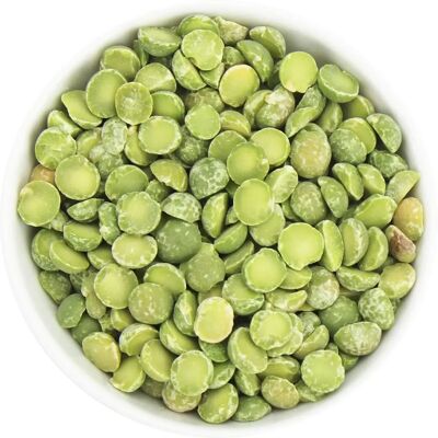 Petits pois biologiques en moitiés - Produit alimentaire - Publicité Petits pois biologiques en moitiés - Produit alimentaire - Publicité