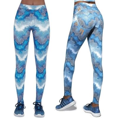 Sportovní legíny Bas Bleu Energy - Push-Up Efekt, Modré, Vysoký Pas - Leggings Sportovní legíny Bas Bleu Energy - Push-Up Efekt, Modré, Vysoký Pas - Leggings