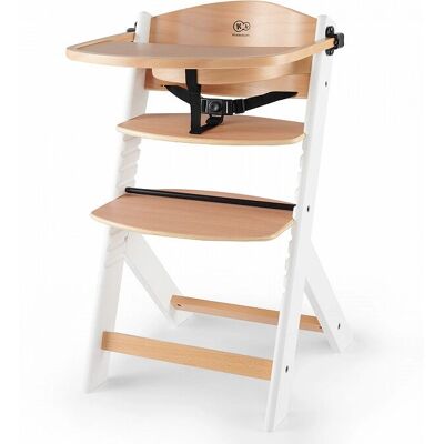 Chaise haute Kinderkraft Enock - Réglable, En Bois, Blanche Chaise haute Kinderkraft Enock - Réglable, En Bois, Blanche