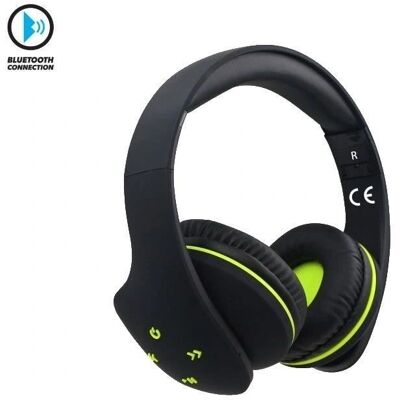Casque sans fil Rebeltec VIRAL - Bluetooth 4.2 - Pliable - Noir/Vert - Publicité Casque sans fil Rebeltec VIRAL - Bluetooth 4.2 - Pliable - Noir/Vert - Publicité