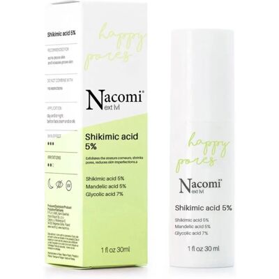 Nacomi Marchio Modello Acido Shikimico 5% - Esfoliante per pelle problematica Nacomi Marchio Modello Acido Shikimico 5% - Esfoliante per pelle problematica