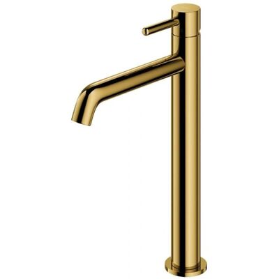 Miscelatore lavabo bagno Omnires in ottone dorato alto a leva singola Miscelatore lavabo bagno Omnires in ottone dorato alto a leva singola
