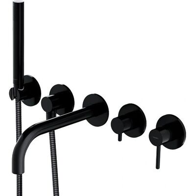 Robinet encastré pour baignoire et douche en forme de Y - noir - Publicité Robinet encastré pour baignoire et douche en forme de Y - noir - Publicité