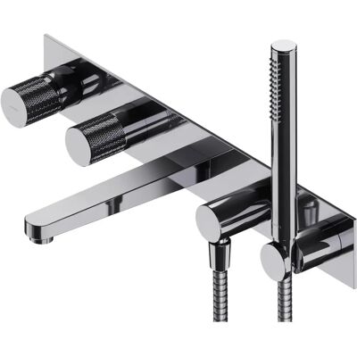 Baterie de cadă Omnires Contour cu 5 orificii pentru montaj pe perete Baterie de cadă Omnires Contour cu 5 orificii pentru montaj pe perete